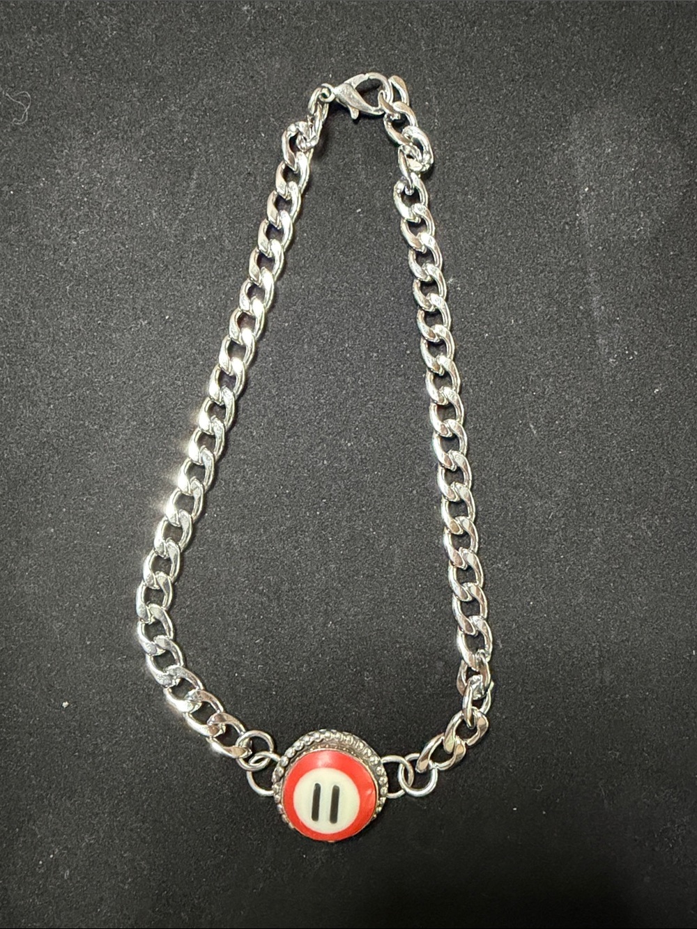 Pool Ball Choker Necklace Silver Chain
